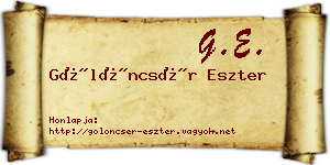 Gölöncsér Eszter névjegykártya