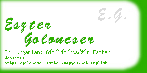 eszter goloncser business card